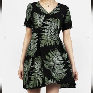 Disturbia Black and Green Fern Mini Dress